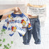 Spring and autumn boys casual long sleeve suit two-piece set